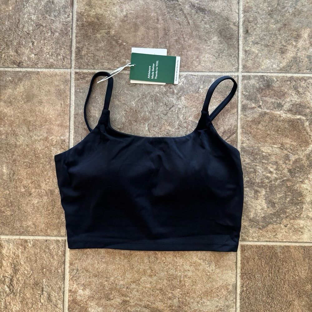 Halara Patitoff 2.0 Pet Hair Resistant Padded Cropped Yoga Cami Black Small